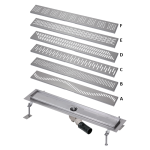 Siphon de sol de salle de bain installé en espace ouvert, 950 mm