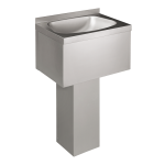 Lave-mains sur pied en acier inoxydable avec tablier, fixé au mur