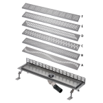 Siphon de sol de salle de bain installé près du mur, 850 mm