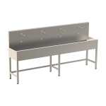 Rinçoir en acier inoxydable avec 4 électroniques intégrées, longueur 2500 mm, 24 V CC