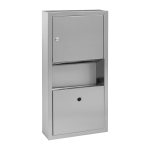 Distributeur mural en acier inoxydable pour essuie-mains avec poubelle, montage mural, brossé