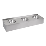 Lavabo triple mural en acier inoxydable avec tablier