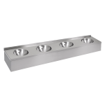 Lave-mains mural en acier inoxydable avec tablier (4 postes de lavage)