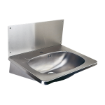 Lave-mains mural en acier inoxydable avec trou pour robinet