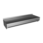 Bac en acier inoxydable sans tablier, en AISI 304, 1250 mm