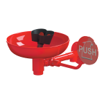 Douche oculaire en acier inoxydable avec deux têtes de pulvérisation, cuvette et levier de démarrage