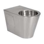 Toilette sur pied en acier inoxydable, sortie des eaux usées au sol