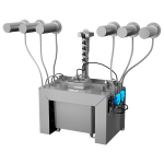 Ensemble de 6 distributeurs automatiques de savon en acier inoxydable muraux, réservoir central de savon de 6 l, 230 V AC