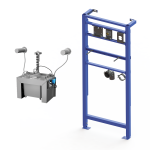 Ensemble de 2 distributeurs automatiques de savon muraux en acier inoxydable, bidon central de savon de 6 l, cadre de montage SLR 24 inclus, 230 V CA