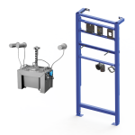 Ensemble de 3 distributeurs automatiques de savon muraux en acier inoxydable, bidon central de savon de 6 l, cadre de montage SLR 24 inclus, 230 V CA