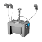 Ensemble de 3 robinets automatiques pour lavabo pour eau froide ou prémélangée, avec distributeur automatique de savon intégré, bidon central de savon de 6 l, 230 V CA