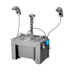 Ensemble de 2 robinets automatiques pour lavabo pour eau froide ou prémélangée, avec distributeur automatique de savon intégré, bidon central de savon de 6 l, 230 V CA