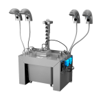 Ensemble de 4 robinets automatiques pour lavabo pour eau froide ou prémélangée, avec distributeur automatique de savon intégré, bidon central de savon de 6 l, 230 V CA