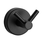 Porte-manteau en acier inoxydable avec deux crochets, finition noir mat