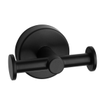 Porte-manteau en acier inoxydable avec deux crochets, finition noir mat