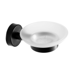 Porte-savon en acier inoxydable / verre, finition noire mate