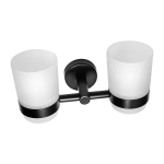 Porte-verres double en acier inoxydable, finition noire mate