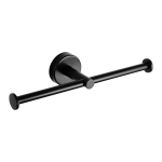 Porte-papier toilette double en acier inoxydable, finition noire mate