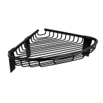 Étagère d'angle en acier inoxydable, finition noire mate