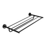 Porte-serviettes avec barre en acier inoxydable, finition noire mate