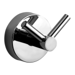 Porte-manteau en acier inoxydable avec deux crochets, finition polie