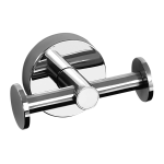 Porte-manteau en acier inoxydable avec deux crochets, finition polie