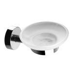 Porte-savon en acier inoxydable / verre, finition polie 