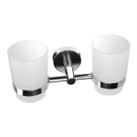 Porte-verres double en acier inoxydable, finition polie