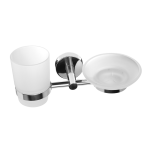 Support en acier inoxydable pour verre et savon, finition polie