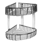Étagère d’angle double en acier inoxydable, finition polie