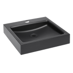 Lavabo mural en acier inoxydable, finition noire mate
