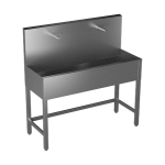 Bac en acier inoxydable avec 2 électroniques piézo intégrées, longueur 1250 mm, brossé, 24 V CC