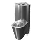 Unité combinée d’angle piézo antivandale, WC sur pied à gauche