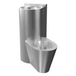 Unité combinée d'angle piézo antivandale, toilette au sol du côté droit