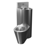 Unité combinée d’angle antivandale, WC sur pied à gauche