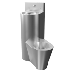 Unité combinée d’angle antivandale, WC sur pied à droite