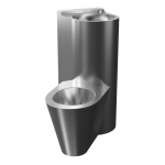 Unité combinée d’angle piézo antivandale, WC sur pied à gauche