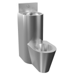 Unité combinée antivandale, WC sur pied, trappe de service