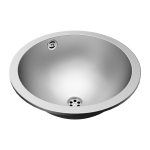 Lavabo encastré en acier inoxydable, Ø 320 mm