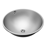 Lavabo encastré en acier inoxydable, Ø 360 mm