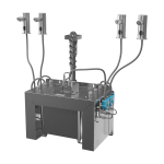 Ensemble de 4 distributeurs automatiques de savon sur comptoir en acier inoxydable, bidon central de savon de 6 l, 230 V CA
