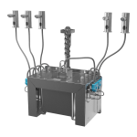 Ensemble de 5 distributeurs automatiques de savon en acier inoxydable à poser sur comptoir, réservoir central de savon de 6 l, 230 V AC