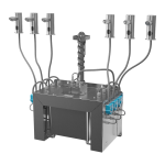 Ensemble de 6 distributeurs automatiques de savon en acier inoxydable à poser sur comptoir, réservoir central de savon de 6 l, 230 V AC
