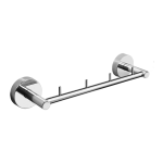 Porte-manteau en acier inoxydable avec quatre crochets, poli