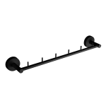 Porte-manteau en acier inoxydable avec six crochets, noir mat