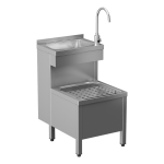 Évier composite en acier inoxydable sur pied avec lavabo avec SLU 08LNDB, 6 V