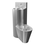 Unité combinée d’angle antivandale, WC sur pied à droite