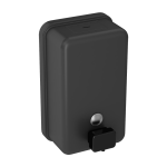 Distributeur de savon liquide en acier inoxydable 1,2 l, finition noire mate