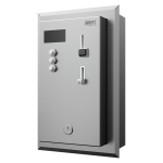 Minuterie de douche encastrée pour pièces et jetons pour une à trois douches, 24 V CC, choix de la douche par l'utilisateur, commande interactive 