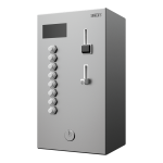 Minuterie de douche à pièces et jetons pour quatre à huit douches, 24 V DC, choix de la douche par l'utilisateur, commande directe